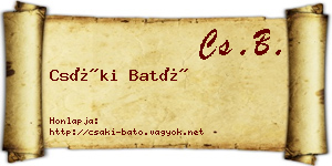 Csáki Bató névjegykártya